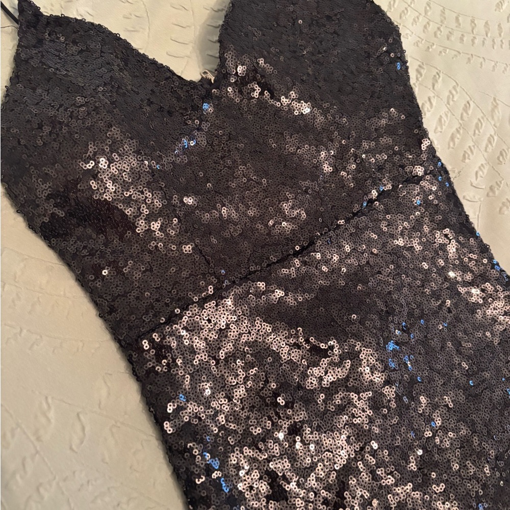 Mind Code Black Sequin Mini Dress - image 2